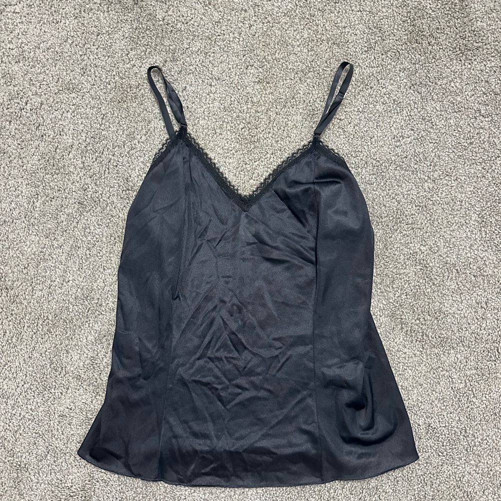 Black Lace Trim Cami Top